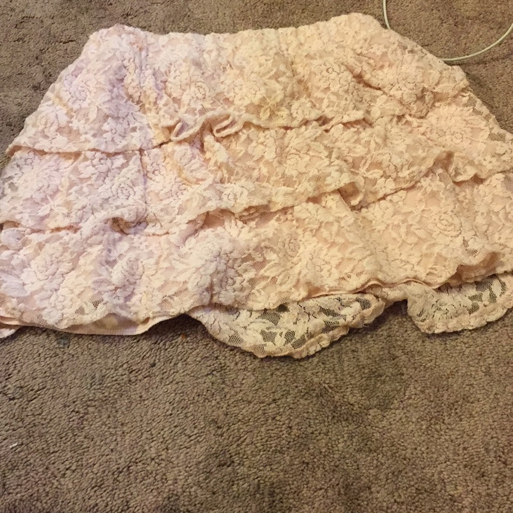 A Lacey pink skirt